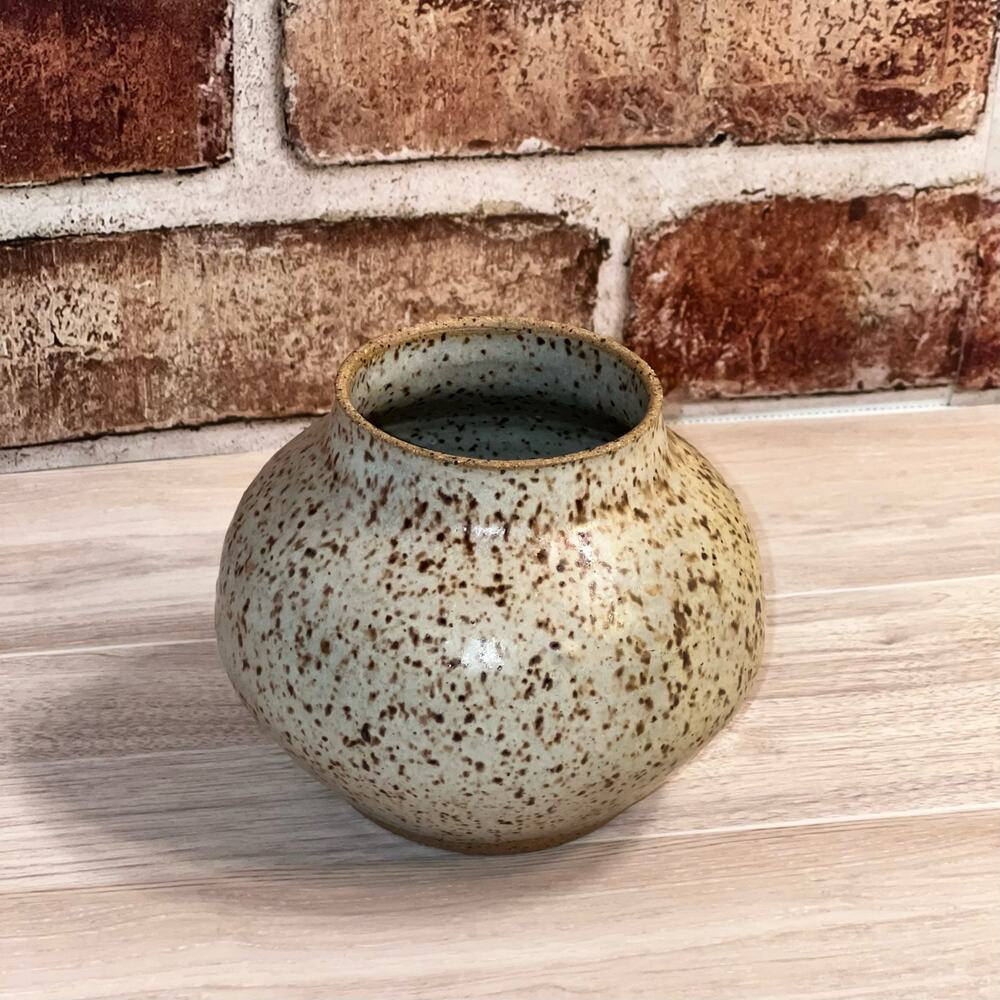 WoW! Gorgeous Hand Made Artisan Speckled Jar Pottery An Artist Signed Treasure